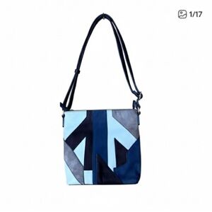 Mark Adam Geometric Multi Colour Patchwork Crossbody Bag 11”by 9.5”